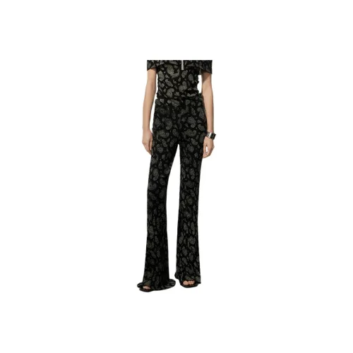 MOCO Casual Pants Women's Black With White Multicolor