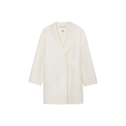 HERMES Coats Women's Spring Coat Ecru