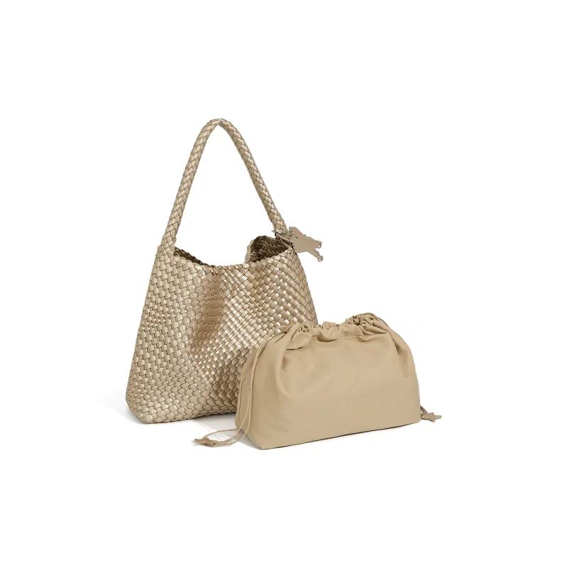 BOBDOG PU Tote Bag, Shopping Bag, Shoulder Bag Women's Champagne-1