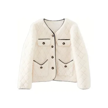 YALIDA Velvet-feel Coat Women's White