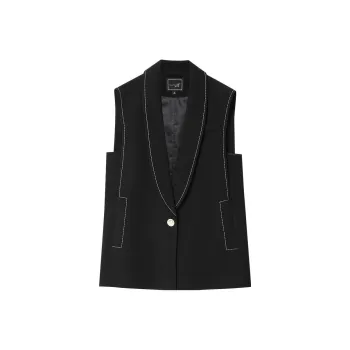 OUNIXUE Vests Women's Black