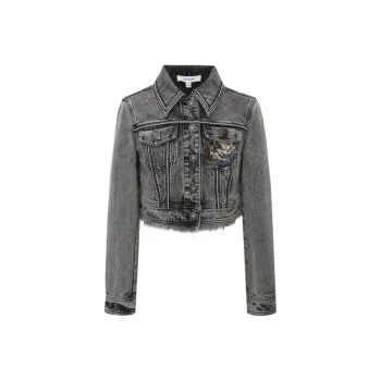 LULUALWAYS Denim Jacket Women's Gray