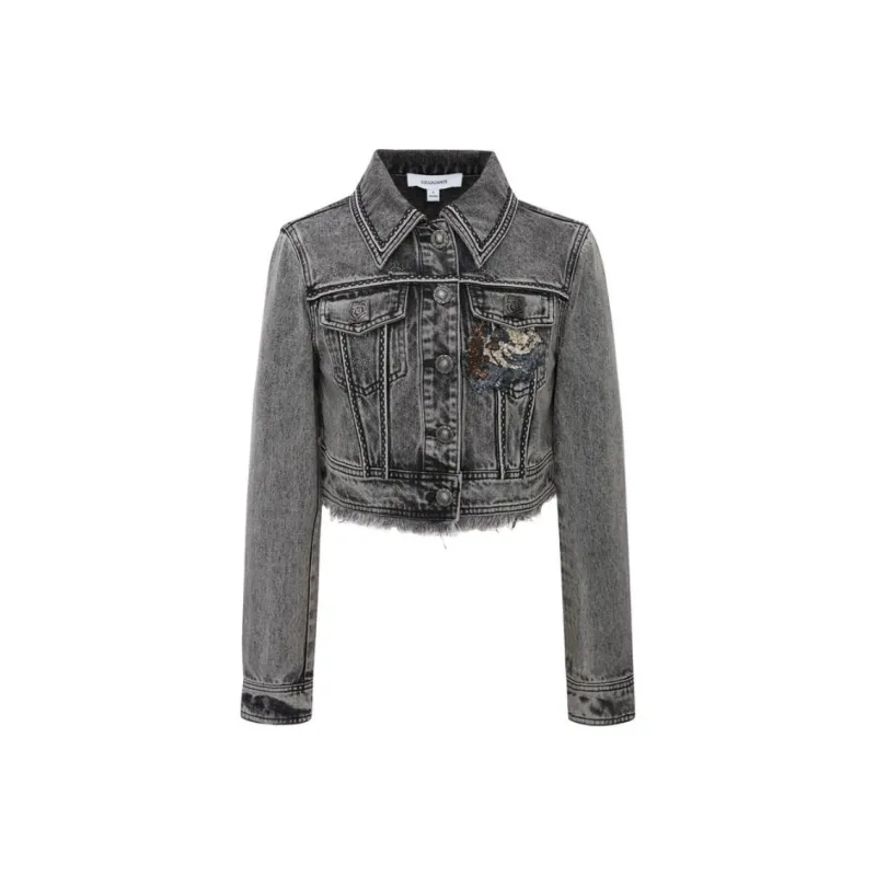 LULUALWAYS Denim Jacket Women's Gray-0