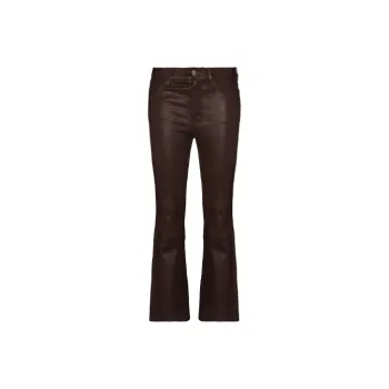 FRAME Le Crop Leather Flared Trousers
