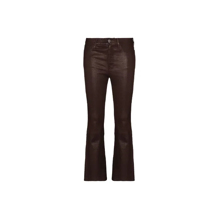 FRAME Le Crop Leather Flared Trousers-0