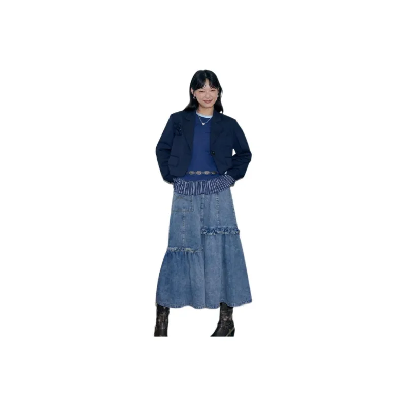 BLUEerror Business Suit Women's Navy Blue Stripes-0