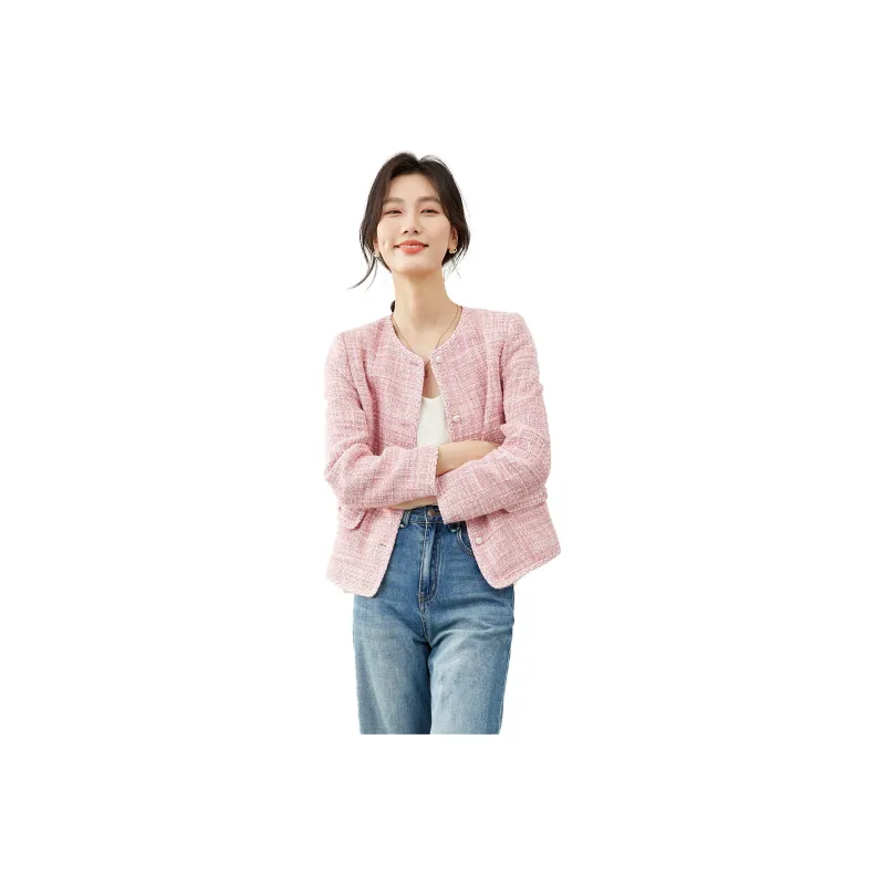 VIMLY Cropped Coats Women's Pink-0