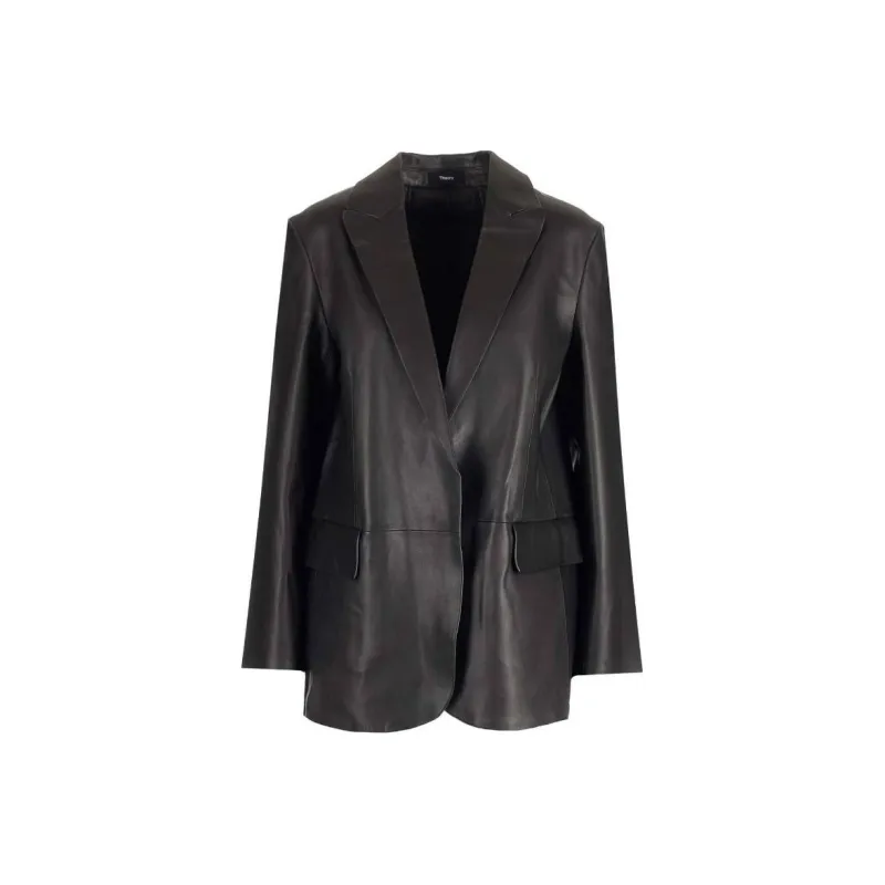 THEORY Leather Jackets Women's Black-0