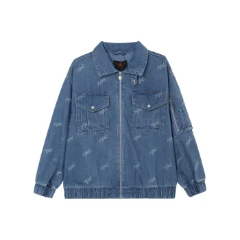 Jordan SS24 Flight Collection Renegade Denim Jacket Women's Stone Blue
