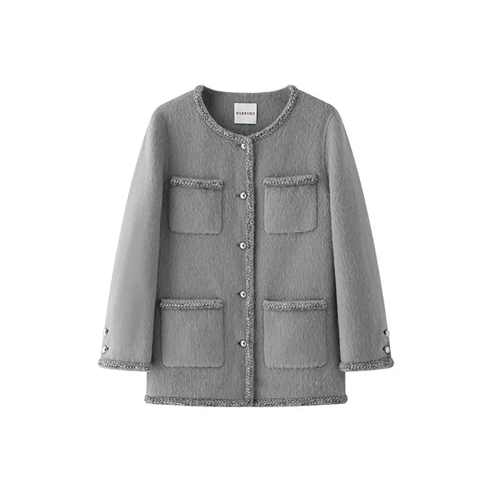 YANGZHIDAO Coats Women's Floating Rock Light Gray-0