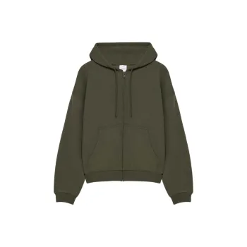 ARITZIA Sweatfleece Cozy Fleece Mega Drop Shoulder Zip Hoodie Sweatshirt Women's DARK OLIVE/Dark Olive