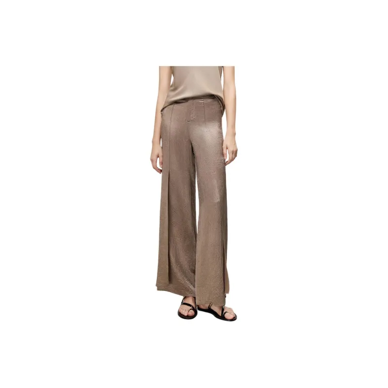 NAWEI Casual Pants Women's Brown Gray-0