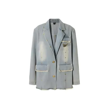 SEENFAAN Denim Jacket Women's Blue