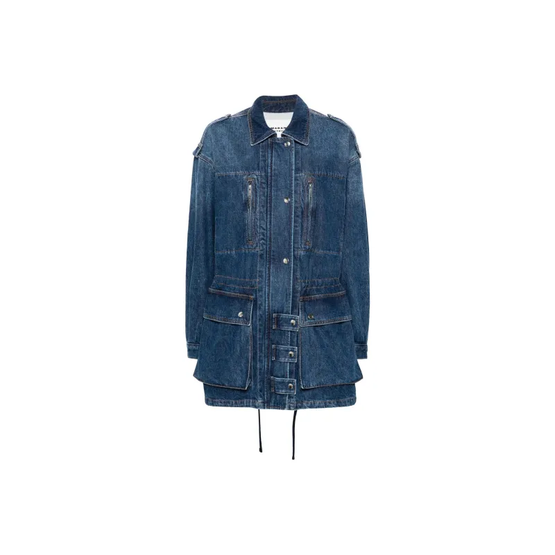 ISABEL MARANT ETOILE Joanna Drawstring Hem Denim Jacket-0