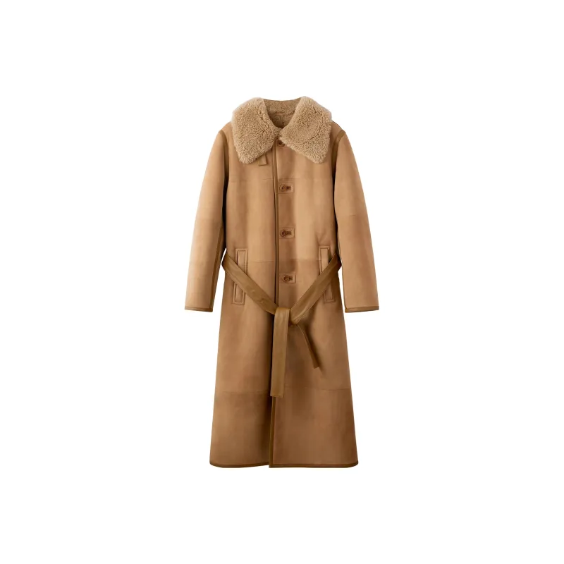 Lemaire Belted Shearling Coat-0