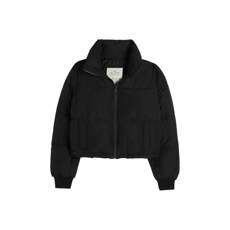 Hollister Puffer Jackets Women's Black-0