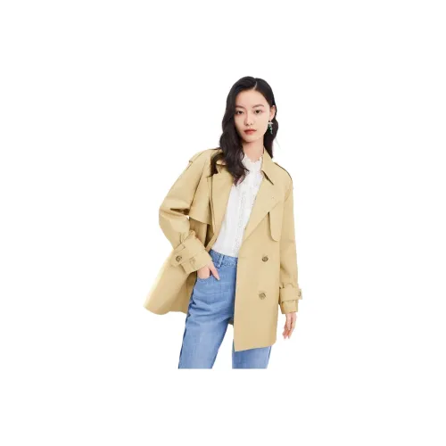 DESIGNICE Trench Coats Women's Teak