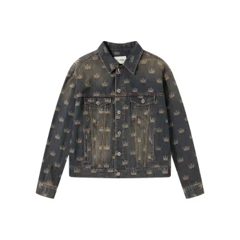 GF Ferré Denim Jacket Women's Blue Pattern