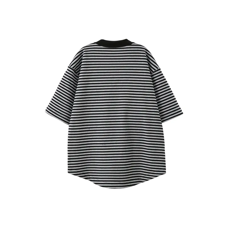 BOGEDIT T Shirts Unisex Reversible Stripes-0