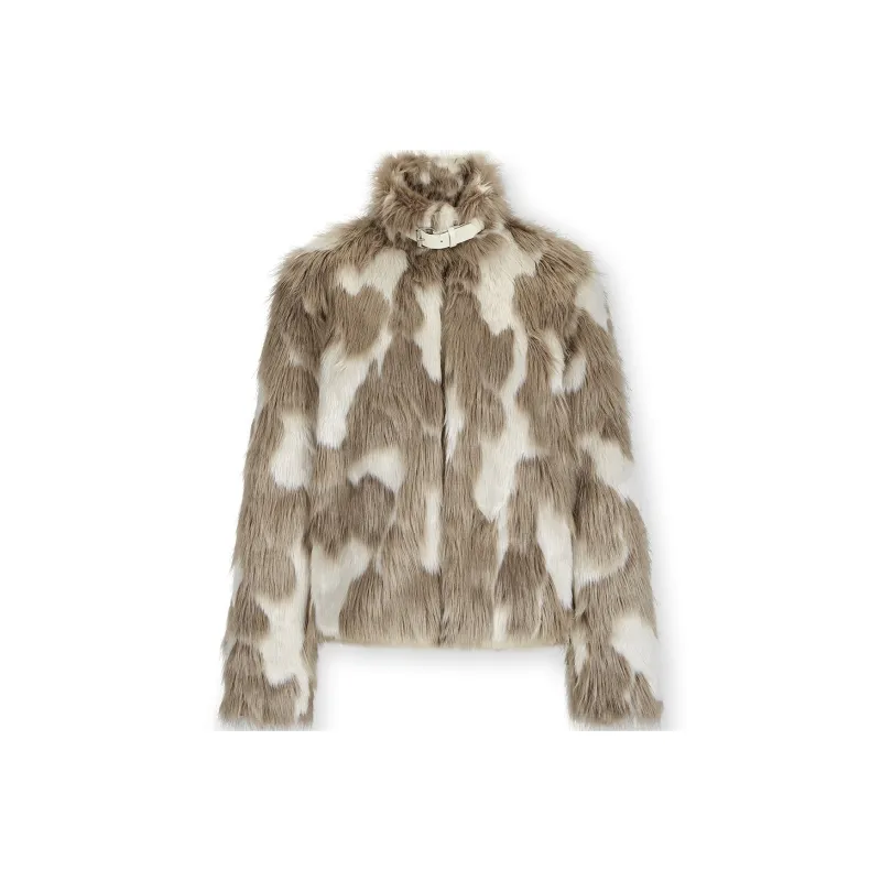 NAWS Cropped Coats Women's Caramel Milk Coffee-0