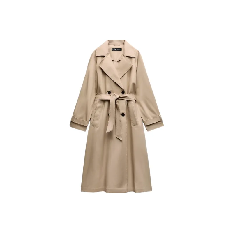 ZARA Trench Coats Women's Beige-0