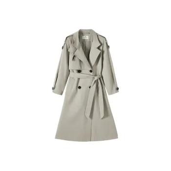 XIANGYING Trench Coat Women's Oat