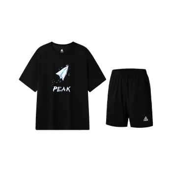 PEAK Casual Sportswear Unisex Black Top+Black Shorts