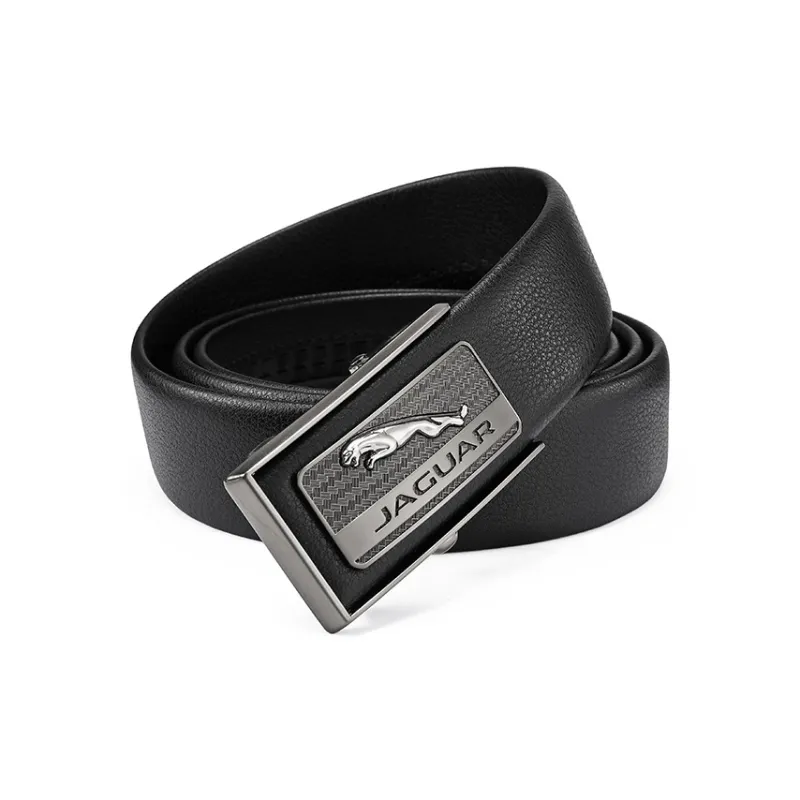 JAGUAR Top Grain Cow Leather Belts Men's Black 3.5cm-3