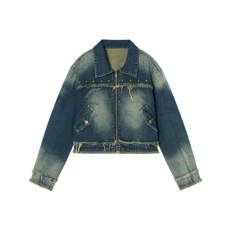 MEETLADY Denim Jackets Women's Denim Blue-0