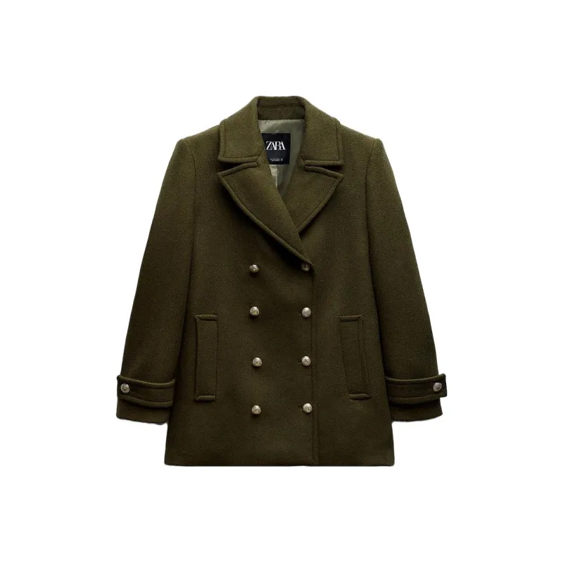 ZARA Coats Women's Light Khaki-0