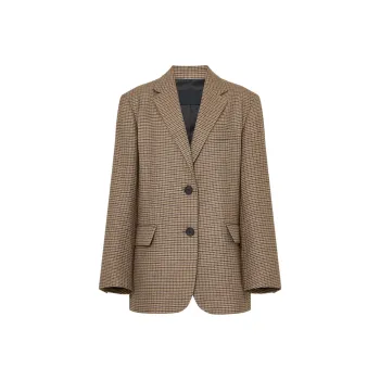 MOCO Business Suit Women's Gray Brown Plaid