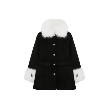 SUNSUNTOWN Coats Women's Refined Black