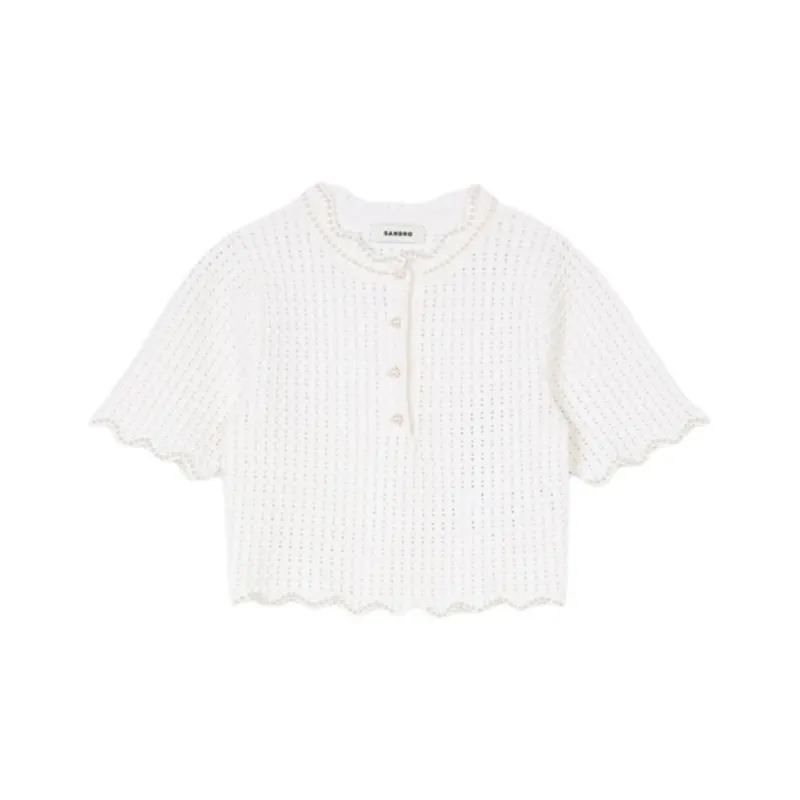 Sandro Faux pearl Top-0