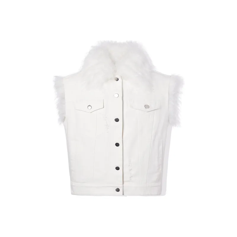 LA CRAWFISH Vest Coat Women's White-0