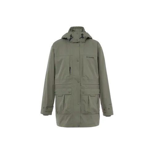 Columbia Hiking Waterproof And Windproof To Keep Warm Windbreaker Jacket Women's Green