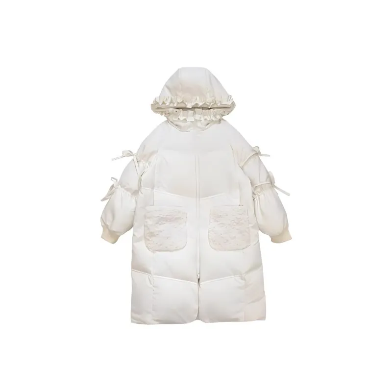 Qiuerle Down Jacket Women's Milk White-0