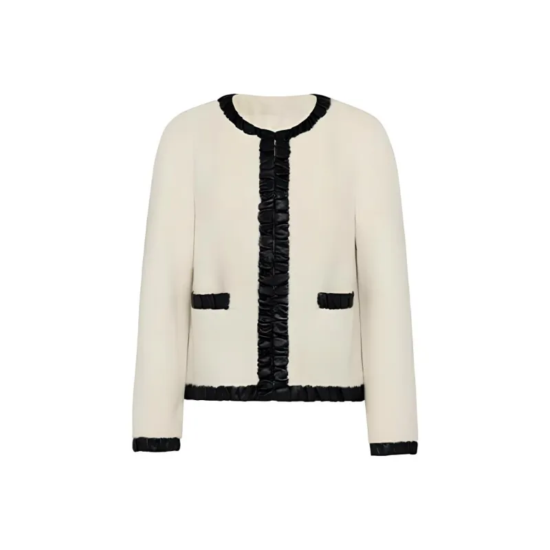 MEIYANG Velvet feel Coat Women's Black White-0