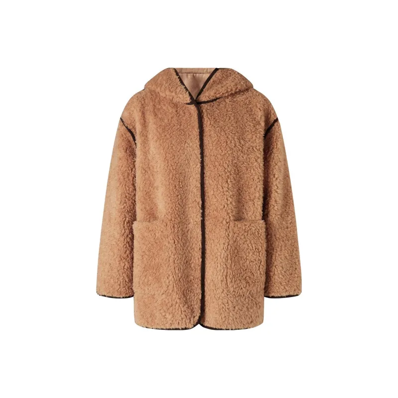 JZ Juzui Velvet feel Coat Women's Camel-0