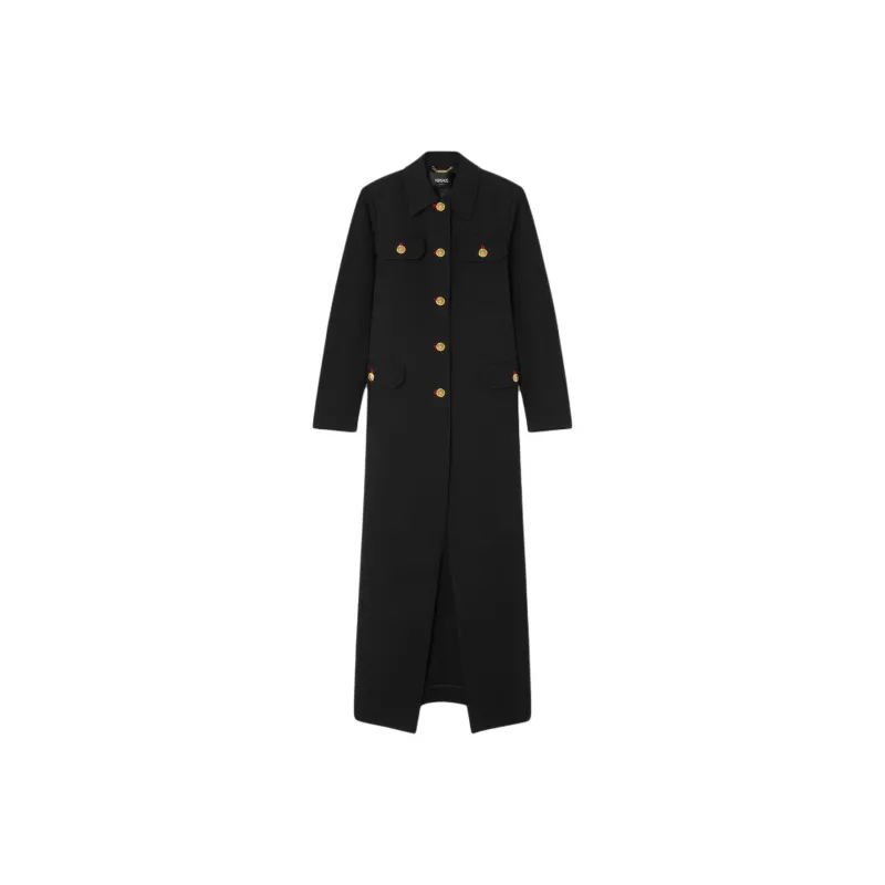 VERSACE Gabardine Long Uniform Coat-0