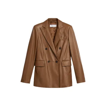 MaxMara Leather Jackets Women's Camel