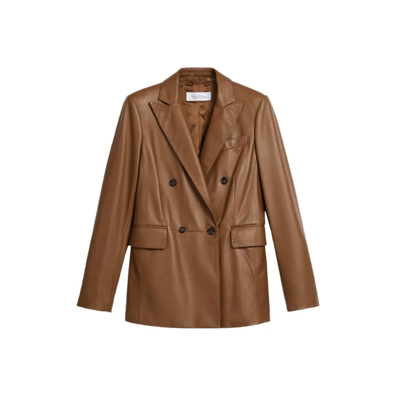 MaxMara Leather Jackets Women's Camel-0