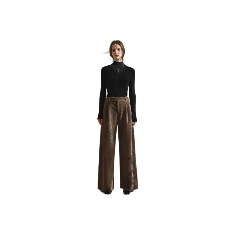 Rizhuo Casual Pants Women's Silhouette Coffee-0