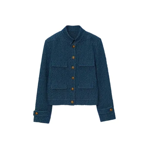 VERA VEINS Denim Jackets Women's Star Blue Stone Color