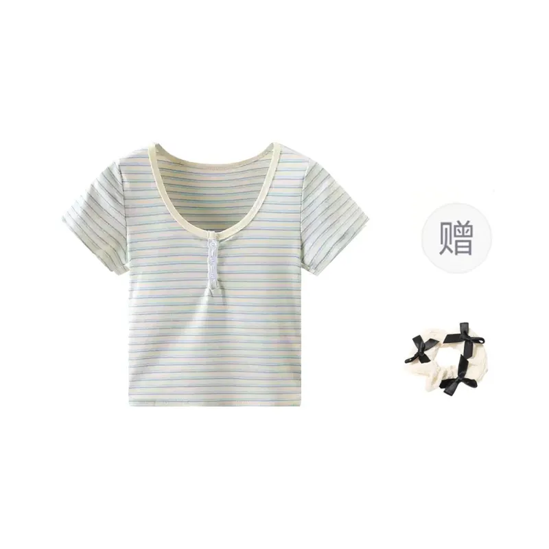CPAURA Knitwear Women's Stripes+Bowknot Hair Tie Comes With-0