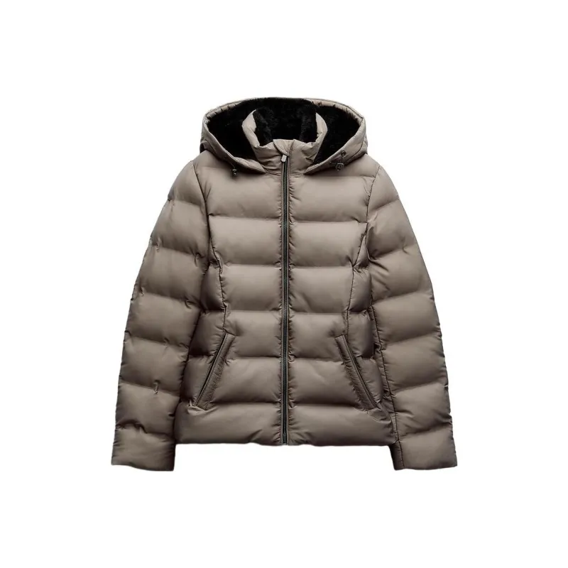 ZARA Puffer Jacket Women's Gray-0
