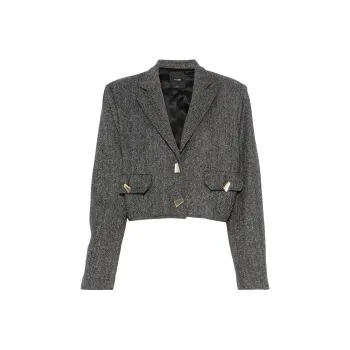 PINKO Cropped Button-Up Jacket