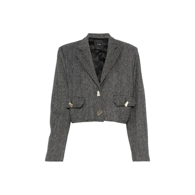 PINKO Cropped Button-Up Jacket-0