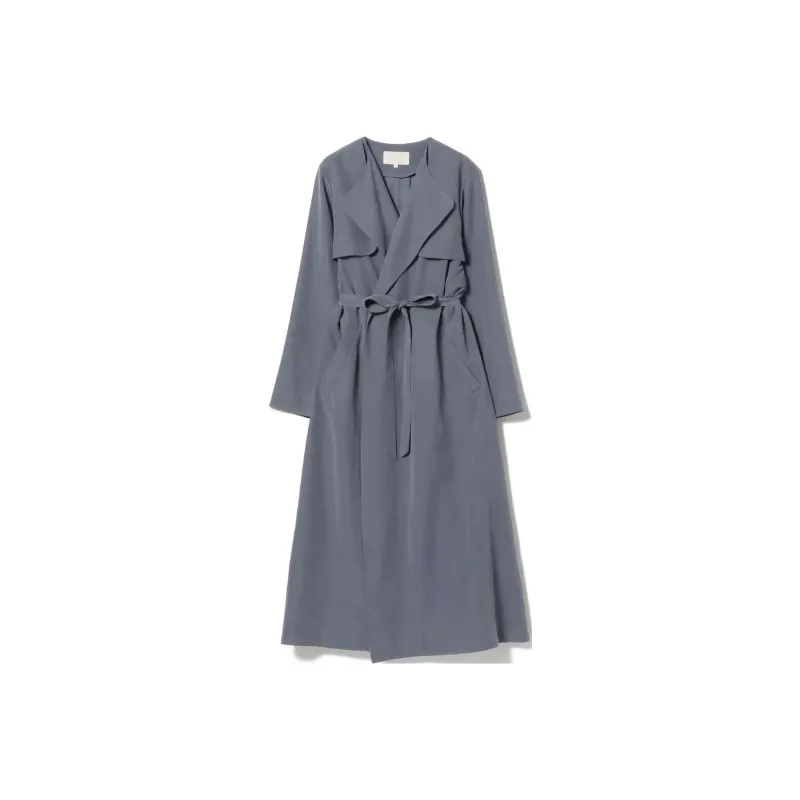 Beams Trench Coats Women's Marine Blue-0
