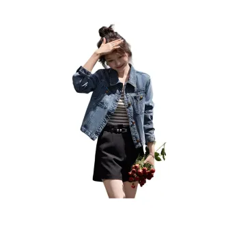 Mo Han Yi Mei Denim Jacket Women's Denim Blue