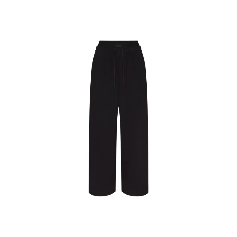 SKIMS COTTON FLEECE OVERSIZED DOUBLE WAISTBAND PANT Casual Pants Women's ONYX/Onyx-0